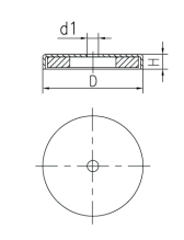 Shallow Pot Magnet SWF7 Line Drawing