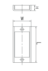 Rectangular Pot Magnet SWF9 Line Drawing